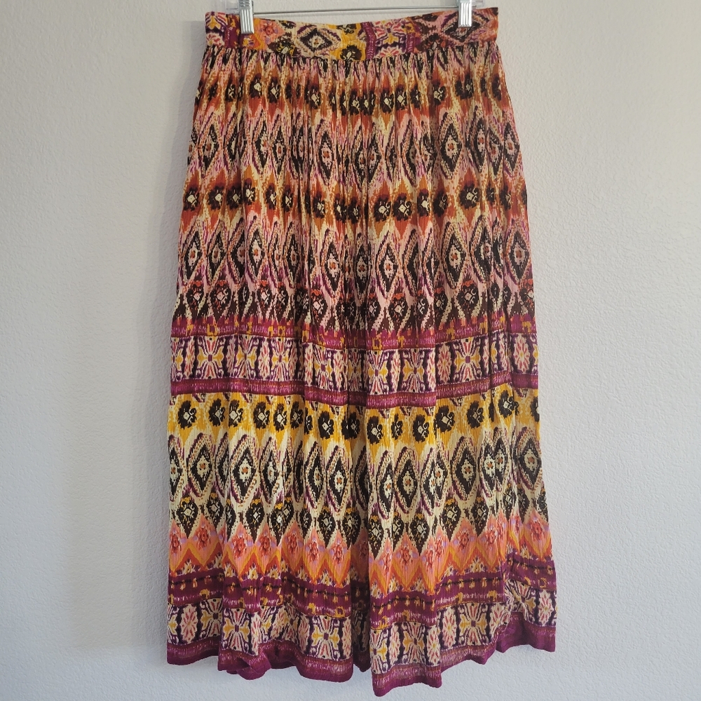 Rayon Colorful Viscose Hippie Boho Maxi Skirt Size XL Summer Vibes Chaundry KC